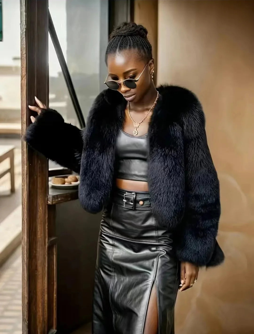 Black Faux Fur Jacket – Elegant & Warm Winter Style