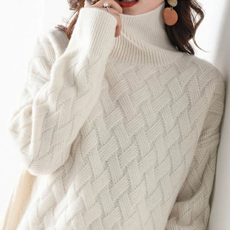 Women's Oversized Cashmere Turtleneck Sweater – Cozy Winter Essential