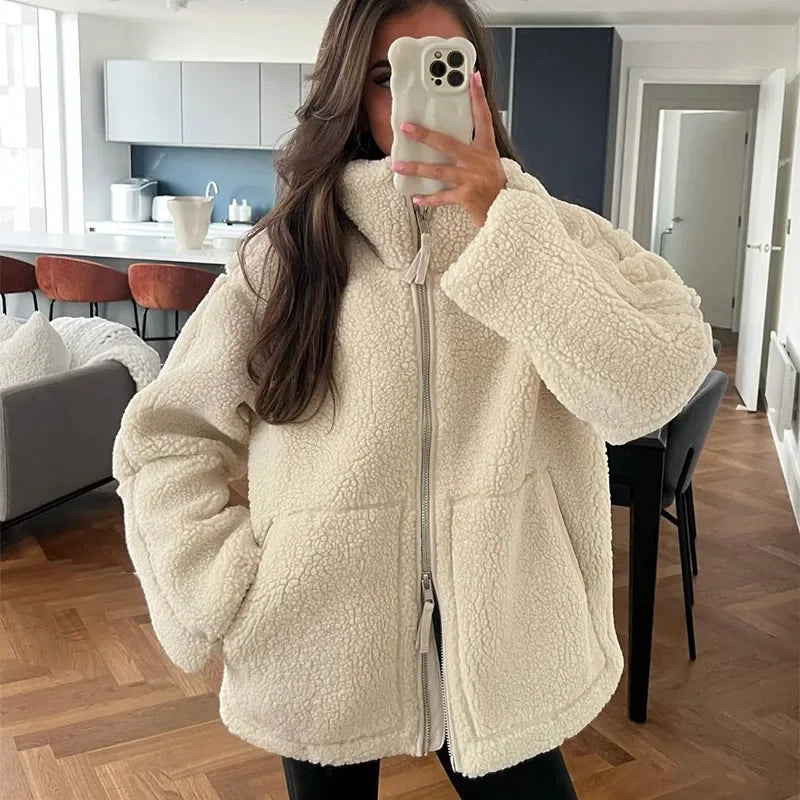 Cozy Lamb Fleece Short Jacket – Chic Winter Style